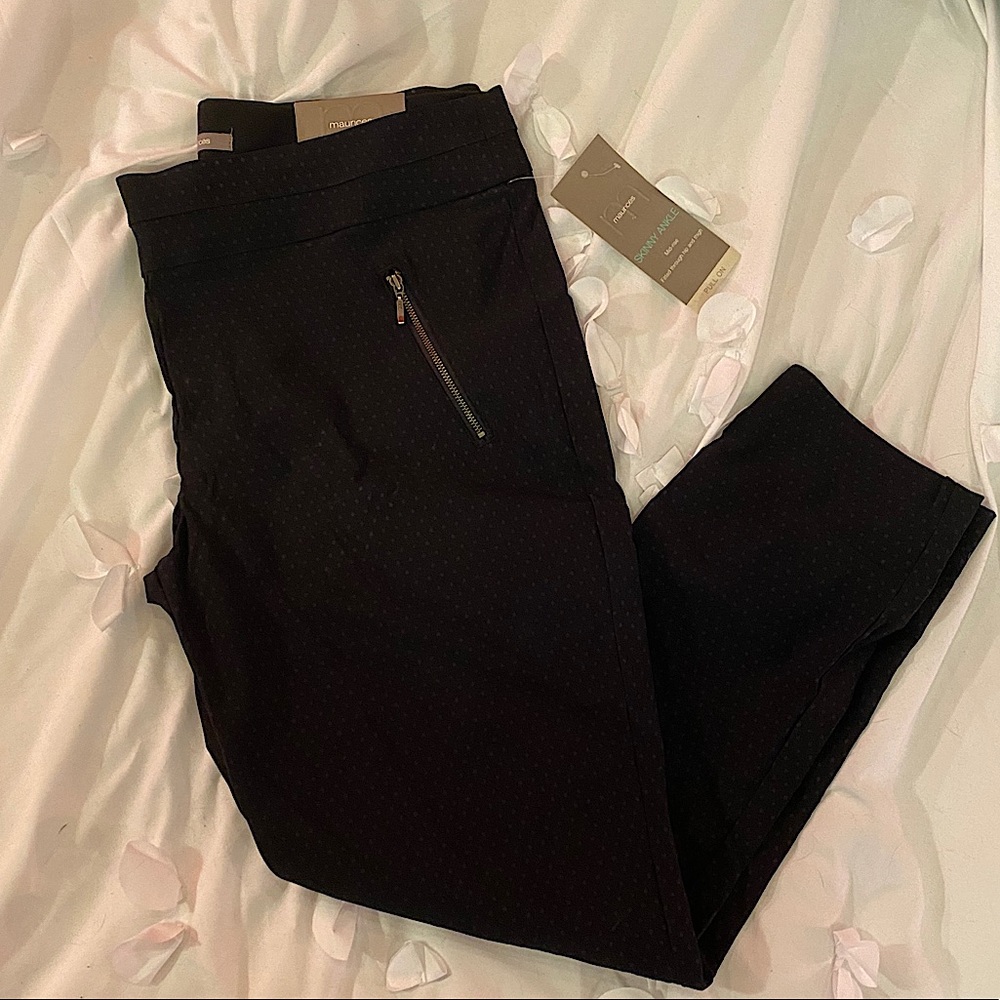 Maurices Black Polka Dot Skinny Dress Pants